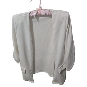 Classic Oversized White Blazer, Size Medium